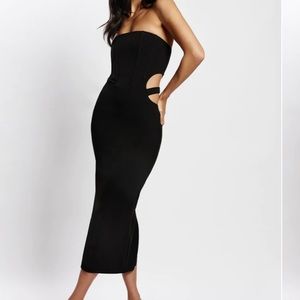 Cut Out Midi Dress - Black